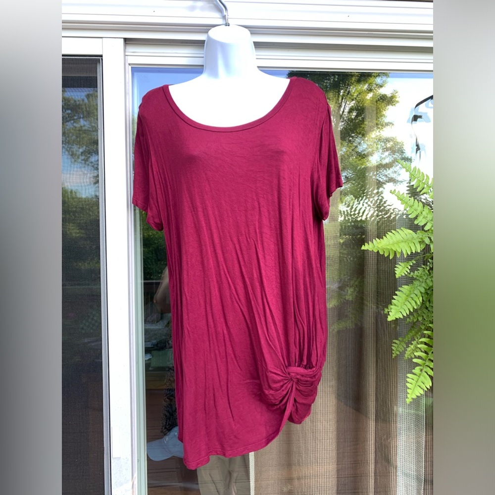 Westport Maroon Tunic T-shirt with Side knot Size XL